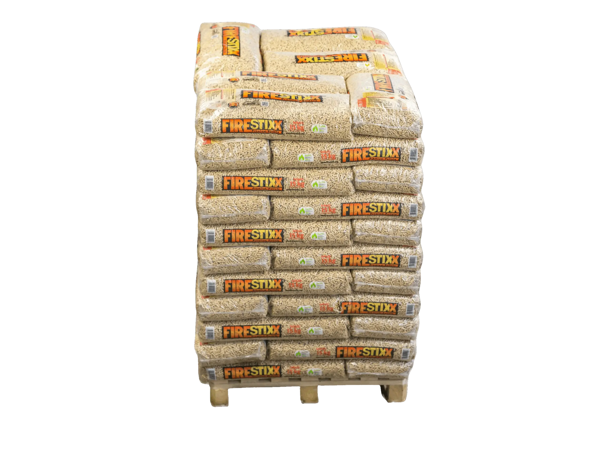 FireStixx Premium Holzpellets – Palette mit 66 Säcken à 15 kg