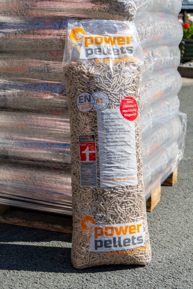 PowerPellets – Holzpellets 15 kg Sack (Palette 55 Säcke)
